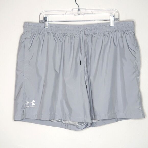 Under Armour Mens Volley Shorts 2XL Gray Active Gym Training Mesh Lining - Picture 3 of 12